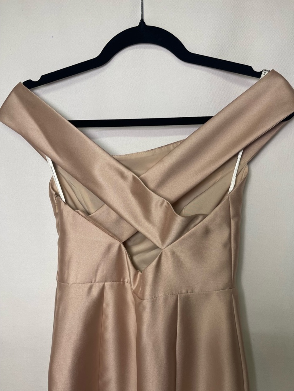 ALFRED SUNG Off-Shoulder Prom Dress in Tan - Size 0 - Picture 9 of 16
